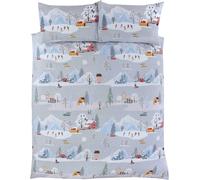 Rapport Home Winter Town Christmas Duvet Cover Set | Festive King Bedding with