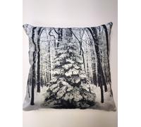Rapport Home Photographic Christmas Tree Cushion Cover Scatter Square Winter Snow W