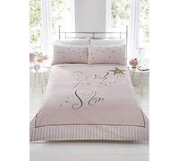 Rapport Home Wish Upon a Star Pink King Duvet Cover Set for Girls | Enchanting Kids Bedding with Pillowcases | Soft, Easy Care Bedroom Decor