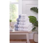 Rapport HomeDakota Stripe 6-Piece Towel Bale | Luxurious 100% Cotton 500gsm Bathroom Set, Bale Blue