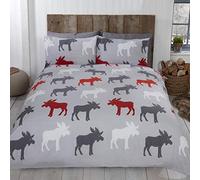 Rapport Home Moose Duvet Set Grey Double, Grey