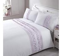 Rapport Home's Tilly Duvet Cover Set with ruffle panel (Double, Heather)