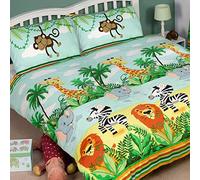 Rapport Jungle Tastic Double Duvet Cover and Pillowcase Set Duvet Cover Approx. Size: 200 cm x 200 cm, Pillowcase Approx. Size: 50 cm x 75 cm