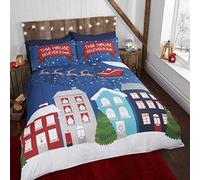 Rapport Kids Glow in The Dark Christmas Duvet Cover Set, Polycotton, Blue, Double
