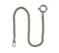 Rapport London, Pocket Watch Chain, Silver with Ring
