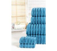 Rapport Home Furnishings 550 gsm Ribbed Towel Bale - 6 Piece - Teal, Blue
