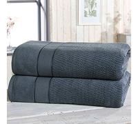 Rapport Luxury Royal Velvet Bathroom 2 Piece Bath Set, Denim