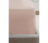 Rapport Luxury Super Soft Percale Plain 16" Deep Fitted Sheet Single Blush Fitted Sheet