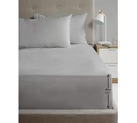 Rapport Luxury Super Soft Percale Plain 16" Deep Single Grey Fitted Sheet