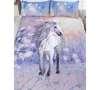 Rapport Magical Unicorn Quilt Duvet Cover Bed Set, Purple, King MAGUNI-KING-MULT