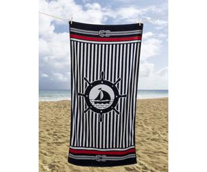 Rapport Nautical Striped Navy Beach Towel Multi 85 X 160Cm