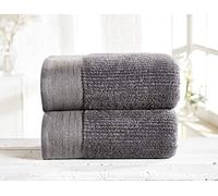 Rapport Pair of 100% Mayfair Combed Cotton Bath Sheets (Charcoal Silver), 90cmsx140cms