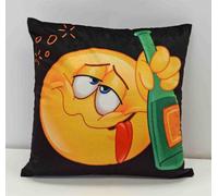 Rapport Home Smiley Face Cushion Cover Square Scatter Cushion Cover Party Novelty