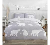 Polar Bear BC Duvet Cover Set - Grey / Single