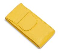 Rapport Portobello Watch Pouch - Grained Leather Single Watch Holder, Soft Suede Lining & Protective Insert Pouch, Colourful Travel Storage for Luxury Timepieces, Yellow
