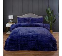 Rapport Rabbit Fur Midnight Blue Duvet Cover Set Single Bedding Set