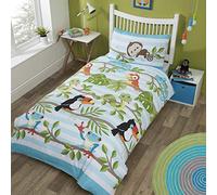 Rapport Rainforest-Duvet Cover Set, Polyester, Multicoloured, Size Single 135 x 200cms & 1 x Pillowcase 50 x 75cms, RAINFO-SING-MULT