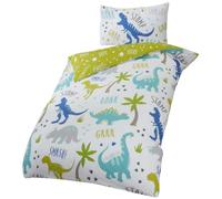 Roarsome Dinosaurs Duvet Cover Kids Boys Single Bed Quilt Bedding Set Green Blue