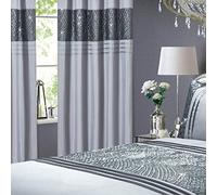 CHARLESTON Glitter Sequins Duvet Cover Set Bedding Range Grey Double