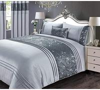Rapport Sequin Duvet Cover Bed Set, Grey, Super King
