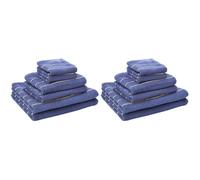 Rapport Six Piece Navy/Gold Striped Towel Bale 100% Cotton, 6pcs Bale (Pack of 2)