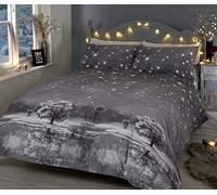 Rapport Starry Nights Duvet Set Mono, Polyester-Cotton, Grey, Single
