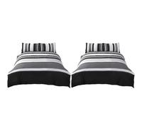 Rapport Striped Grey 2 pcs, Single Quilt Duvet Cover & Pillowcase Bed Set Adults Teenagers, Polyester-Cotton, (Pack of 2)
