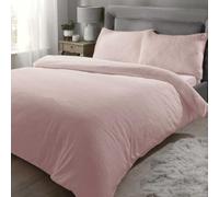 Rapport Teddy Bear Luxurious Super Soft Warm Duvet Quilt Duvet Cover Bed Set, Pink, Double