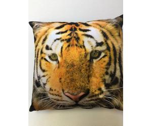 Rapport Tiger Photographic Print Scatter Cushion Cover Yellow