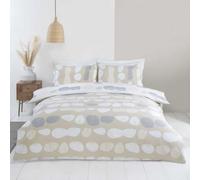 Rapport Truro Pebbles Duvet Cover Set Reversible Bedding 100% Easy Care Microfibre Polyester