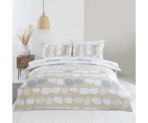 Rapport Truro Pebbles Duvet Cover Set Reversible Bedding 100% Easy Care Microfibre Polyester