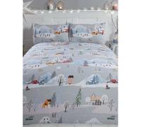 Rapport Winter Town Christmas Duvet Cover Set in Grey | Size: Single Rapport Grey Single