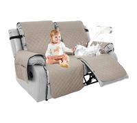 RAPRAP 100% Waterproof Recliner Sofa Covers 2 Seat, Non-Slip Two Seat Reclining Couch Covers, Washable Recliner Chair Covers with Pockets for Dog, Pets, Kids,Khaki,2 Seats