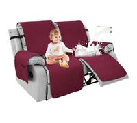 RAPRAP 100% Waterproof Recliner Sofa Covers, Non-Slip Recliner Chair Cover 2 Seat, Washable Recliner Armchair Covers with Pockets for Dog, Pets, Kids,Red,2 Seats