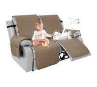 RAPRAP 2 Seat Recliner Sofa Covers with Pocket, Elastic Straps, 100% Waterproof and Non-Slip Recliner Chair Covers Two Seat, Washable Recliner Armchair Protector for Dog, Pets, Kids,Taupe,2 Seats