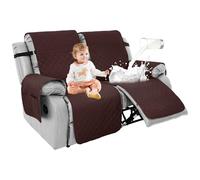 RAPRAP 2 Seat Recliner Sofa Covers with Pocket, Elastic Straps, 100% Waterproof and Non-Slip Recliner Chair Covers Two Seat, Washable Recliner Armchair Protector for Dog, Pets, Kids,Brown,2 Seats