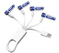 Rapthor 1.5V AA Rechargeable Batteries 3600mWh with 4-in-1 USB Type-C Charging Cable for Remote Control Microphone Wireless Keyboard Mice (Quick Charge in 2 Hours, Pack of 4)
