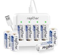 Rapthor 3.7V 750mAh 8 Pack Batteries and charger Compatible with Arlo Wireless Security Cameras VMC3030 VMK3200 VMS3330 3430 3530,Flashlight Polaroid Microphone