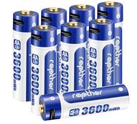 Rapthor AA Rechargeable Batteries 1.5V 3600mWh with 4-in-1 USB Type-C Charging Cable for Flashlights Remote Control Wireless Keyboards Mice (Quick Charge in 2 Hours, Pack of 8)