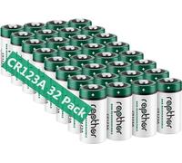 Rapthor CR123A 3V Lithium Battery 1650mAh Pack of 32 CR17345 Batteries, PTC Protected for Cameras, Torch, Alarm, Intelligent Sensors (Not Rechargeable, Not for Arlo)