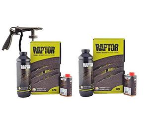 Raptor U-Pol Tintable 710ml Liner & 240ml Hardener X2 PACK Upol + 1 Underbody Gun