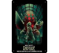 Rapture Digital Art Poster 8 x 12 Inch Funny Metal Tin Sign Game Room Man Cave Wall Decor