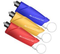 RAPUDA Window Breaker Seatbelt Cutter,3-in-1 Mini Glass Breaker, 3 Pack Car Escape Tool for Land and Underwater,Keychain Car Emergency Tool（Red/Yellow/Blue）