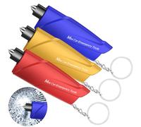 RAPUDA Window Breaker Seatbelt Cutter,3-in-1 Mini Glass Breaker, 3 Pack Car Escape Tool for Land and Underwater,Keychain Car Emergency Tool（Red/Yellow/Blue）