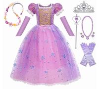 Rapunzel Dress Up for Girls Deluxe Princess Costume & Accessories for Fancy Dress Party Birthday and Halloween Cosplay, Age 2-3 Years