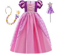 Rapunzel Dress Up for Girls - Princess Costumes Deluxe Purple Princess Fancy Dress & Accessories for Themed Party, Birthday and Halloween, Age 2-3 Years