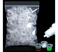 RAQEHO 100PCS Plastic Tattoo Ink Caps - Small Ink Cups Non-Spill Tintas Para Tatuajes Accessories Durable & Lightweight for Precise Tattooing Art Supplies (Mini Size)