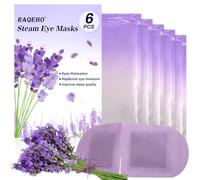 RAQEHO 6Pcs Steam Eye Mask - Lavender Heated Eye Masks, Warm Eye Compresses, Disposable Moist Self Heat Eye Mask for Dry Fatigue Eyes Relief, Travel Essentials Moisturizing Sleep Mask for Sleep Travel