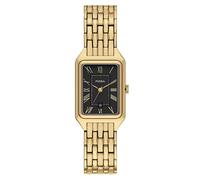 Raquel Three-Hand Date Gold-Tone Black Dial Ladies Watch