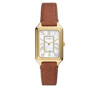 Raquel Three-Hand Date Medium Brown Leather Ladies Watch